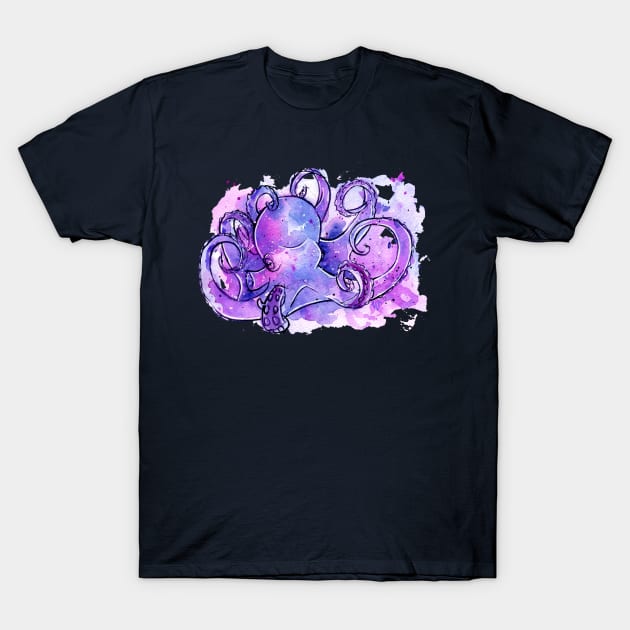 Watercolor Octopus - Purple T-Shirt by TehNessa